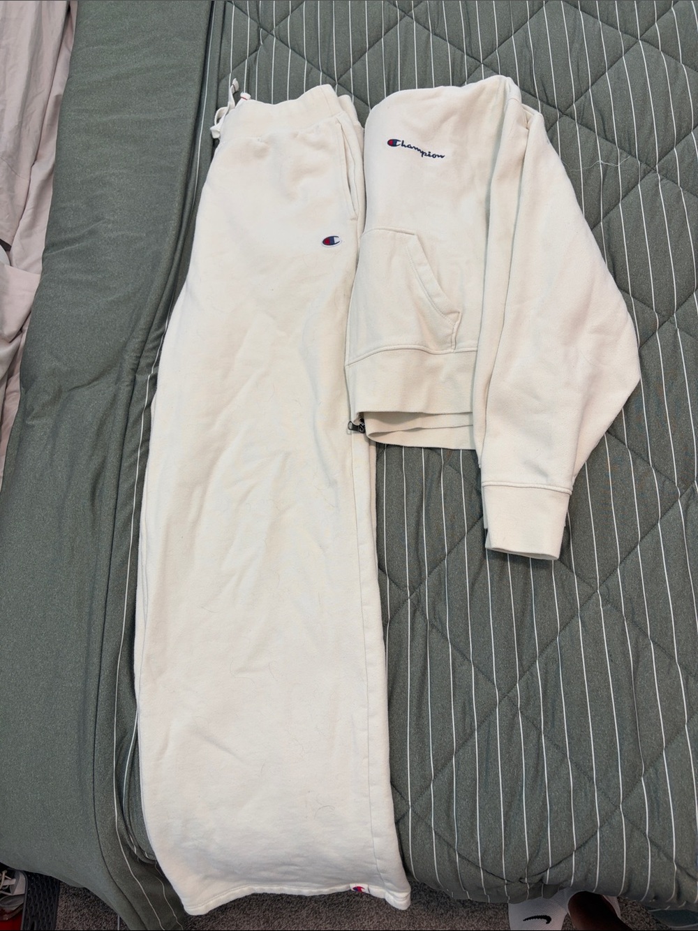 Champion Off-White Sweatpants - Cream Jogger Bottoms